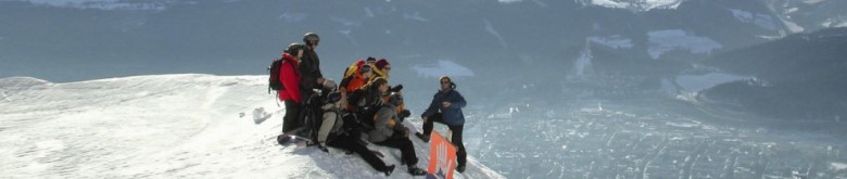 Gruppe Snowboarder